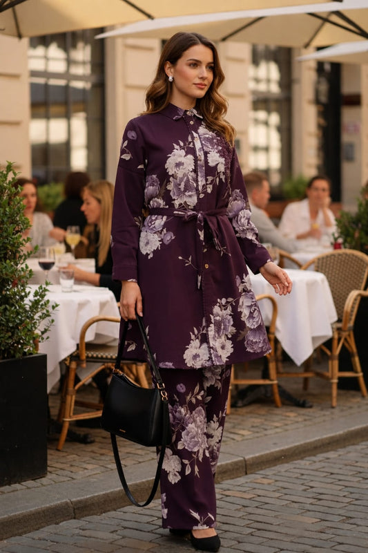 Women’s Floral Printed Kurti & Pant Co-Ord Set