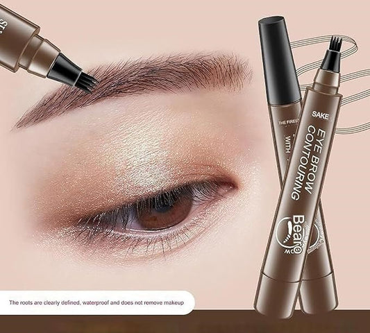 Waterproof 4-Prong Eyebrow Contour Pen – Microblading Precision